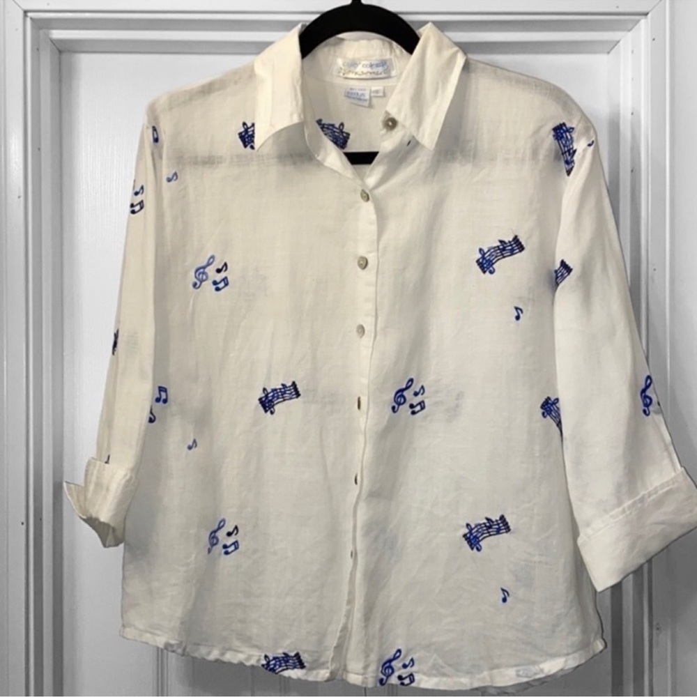 Vintage! Casey Coleman Chambray Button-front Blouse